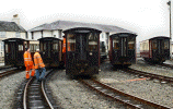 WHR rolling stock at Harbour station for gauging trials - Andrew Thomas