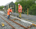 Working on the track with Kango Hammers. (Photo: D.Firth)