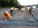 Preparing to extend the release road and bay platform at Dinas. (Photo: S.Broomfield)