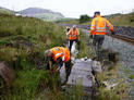 Clearing the drainage ditches North of Pitts Head. (Photo: S.Broomfield)