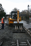 The buffer stop being draged back to its new position. (Photo: S.Melhuish)