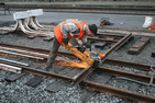 The rail being cut to fill the gap. (Photo: S.Melhuish)