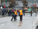 One last check that the tarmac has been cleared out of the flangeway. (Photo: R.Watson)