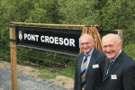 John Prideaux and Dewi Roberts with the newly unveiled board - Dave Waldren