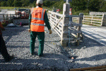 Pulling cables at Pont Croesor