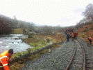 Black Hand Gang changing sleepers in Aberglaslyn