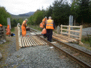 Tuesday Gang at work on the Tro Elain Crossing. Picture by Tony Baker