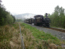 Merddn Emrys passes Tro Elain with a vintage train - Tony Baker