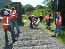 Removing the curved part of the siding at Beddgelert - David Firth