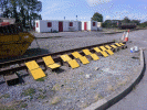 Yellow flag boards drying at Dinas - Tony Baker