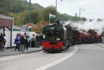 Triple heading Garratts 143, 87 & 138 steam across Britannia Bridge - Chris Parry