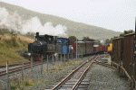 Mallet No 9 and DHR 19B bring the mixed freight/passenger train into Rhyd Ddu - Simon Melhuish