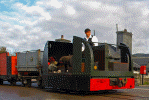 Simplex crossing Britannia Bridge with slate train - photo by Andrew Thomas