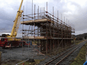 Eastern abutment next to the line to Harbour. (Photo: Alasdair Stewart)