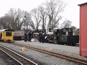 Merddin Emrys and Blanche at Dinas on the Down train from Porthmadog. (Photo: Alasdair Stewart)