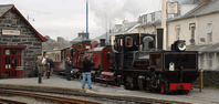 K1 and 138 arriving with the first public train from Caernarfon. (Photo: Andrew Thomas/FR)