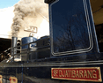 The Mallet raising steam outside the Dinas loco shed. (Photo: A. Thomas/FR)