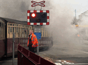 Taliesin crossing Britannia Bridge on the outward journey. (Photo: Andrew Thomas/FR)