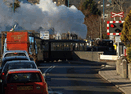 Taliesin leaving Harbour Station and out across Britannia Bridge on the outward journey. (Photo: Andrew Thomas/FR)