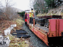 Off-loading sleepers at Cae'r Afon. (Photo: Steve Broomfield)