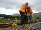 Correcting dips and cant on the Northern appraoch to Rhyd Ddu. (Photo: Steve Breoomfield)