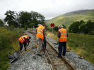 Correcting dips and cant on the Northern appraoch to Rhyd Ddu. (Photo: Steve Breoomfield)