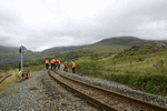 Correcting dips and cant on the Northern appraoch to Rhyd Ddu. (Photo: Simon Melhuish)