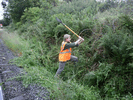 Undergrowth trimming near Bontnewydd Station. (Photo: Tony Baker)