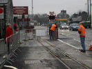 Cordoning off the entrance to the haul road - Andrew Thomas