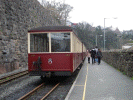 The 14.30 waits to depart from Caernarfon