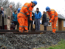 Demonstrating tracklaying skills at Waunfawr - Andrew Thomas