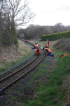 Greasing fishplates at Wernlas Ddu - Simon Melhuish