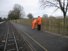 Completing fence works at Dinas - David Tidy