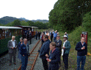 WHHR members alight at Hafod y Llyn while the loco runs round. Pic: Andrew Thomas