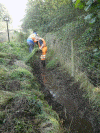 Drain being cleared near Plas Bodaden - Tony Baker