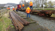 The rails are delivered to Llyn Bach, 13th November 2012. Tim Evans