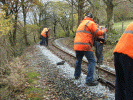 Winching rail to create a half stagger at Aspinalls, 14th November 2012. Bob Zeepvat