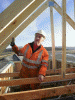 Erecting relay room roof - Tony Baker