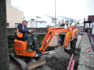 Power supply ducts being laid near water tower - David Tidy