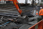 Power supply ducts being laid near water tower - David Tidy