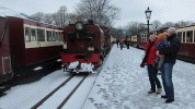 The first train of the 2013 season from Caernarfon arrives - David Firth