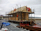 Erecting roof trusses on signal box - Steve Broomfield