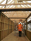 Erecting roof trusses on the new signal box - Tony Baker