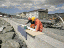 Felting the signal box roof - Tony Baker