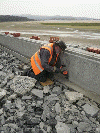 Installing the concrtete troughing betwen signal box and relay room - Tony Baker