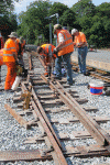 Installing catch point in siding at Beddgelert - David Firth