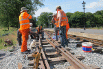 Installing catch point in siding at Beddgelert - David Firth