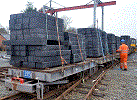 Composite plastic sleepers delivered to Minffordd yard - Andrew Thomas