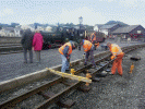 Tuesday Gang fettling the WHR platform road - Pic: Tony Baker