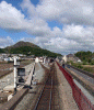 Position light signal 10 with indicator showing route set for Ffestiniog platform - Pic: FWHR